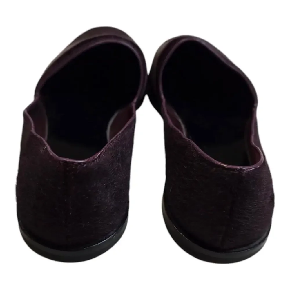 Vince Mason Burgundy Purple Casual Leather Calf Hair Flats Loafers Size 6.5